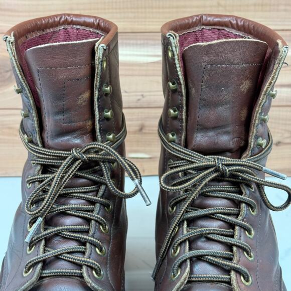 Red Wing Vintage Logger Work Leather Boots Burgundy Made USA Mens size 10 D - Picture 15 of 15
